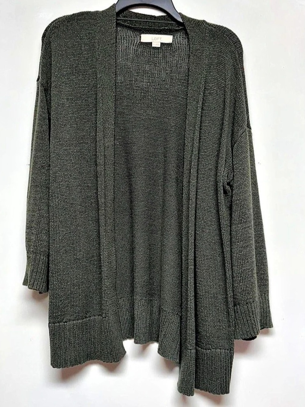 LOFT Open Front Cardigan Green Size Medium Like New
